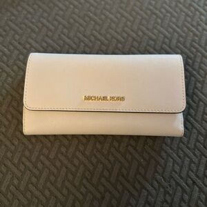 Michael Kors Cream Wallet with Gold Logo